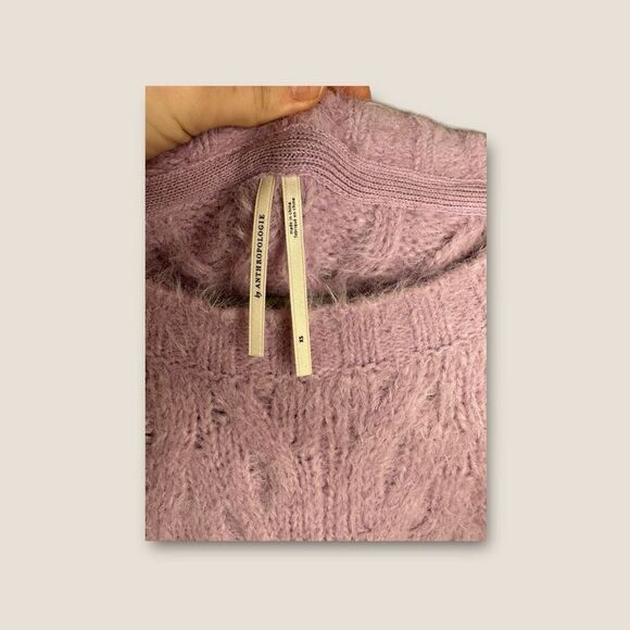 By Anthropologie Eyelash Cable Knit Swearer Purple Size XS - Picture 3 of 3